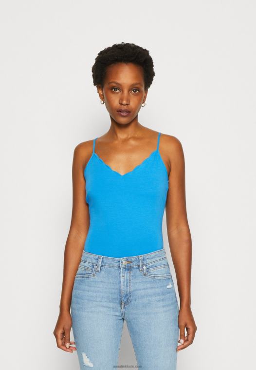 Anna Field kvinner topp blå P266L460