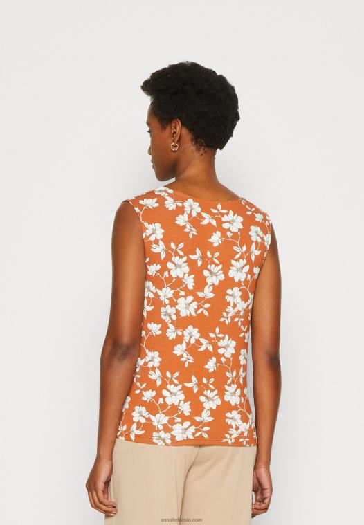 Anna Field kvinner topp brun/hvit P266L435