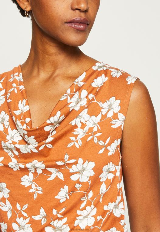 Anna Field kvinner topp brun/hvit P266L435