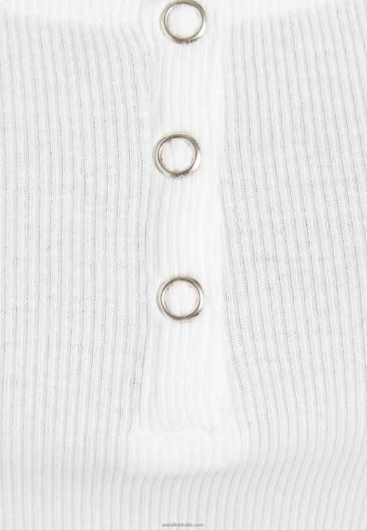 Anna Field kvinner topp hvit P266L387