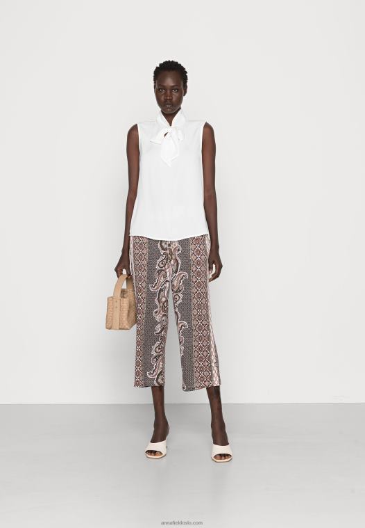 Anna Field kvinner topp hvit P266L407