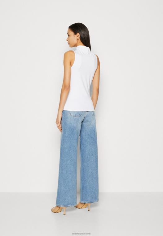 Anna Field kvinner topp hvit P266L465