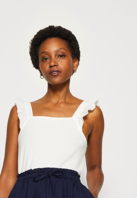 Anna Field kvinner topp hvit P266L491