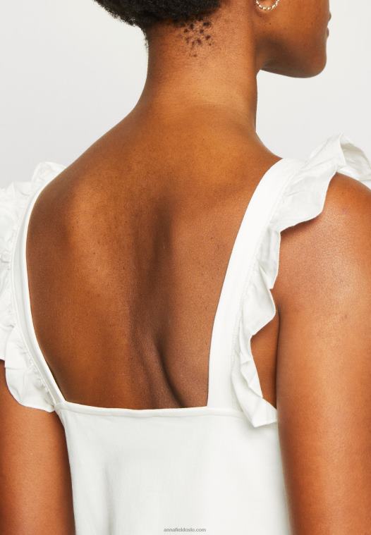 Anna Field kvinner topp hvit P266L491