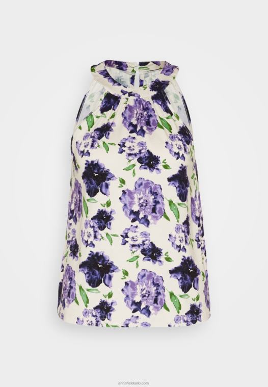 Anna Field kvinner topp hvit/blå P266L422