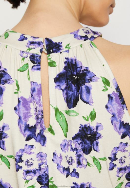 Anna Field kvinner topp hvit/blå P266L422