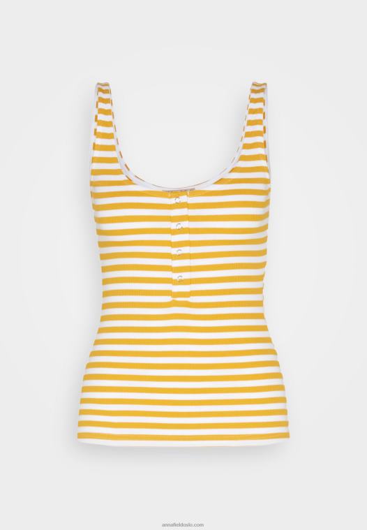 Anna Field kvinner topp hvit/gul P266L419