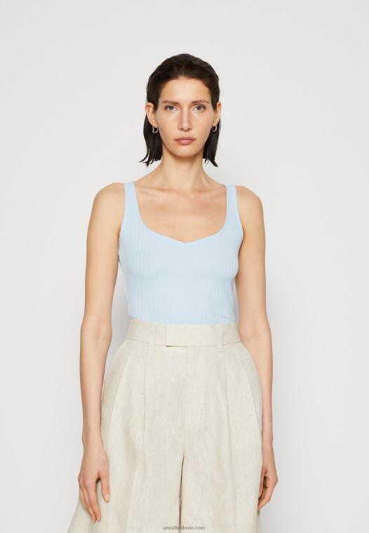 Anna Field kvinner topp lyseblå P266L414