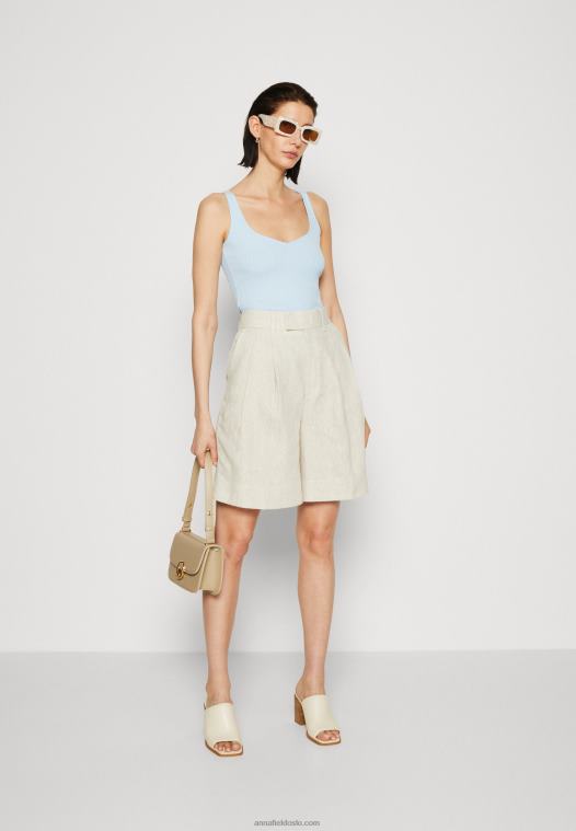 Anna Field kvinner topp lyseblå P266L414