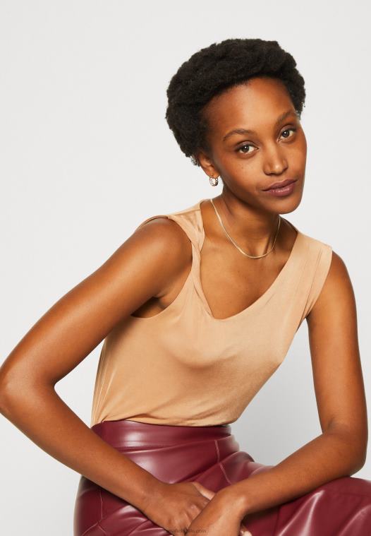 Anna Field kvinner topp lysebrun P266L509