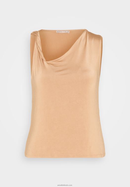 Anna Field kvinner topp lysebrun P266L509