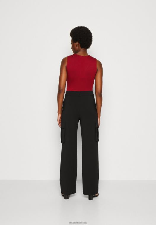 Anna Field kvinner topp mørk rød P266L480