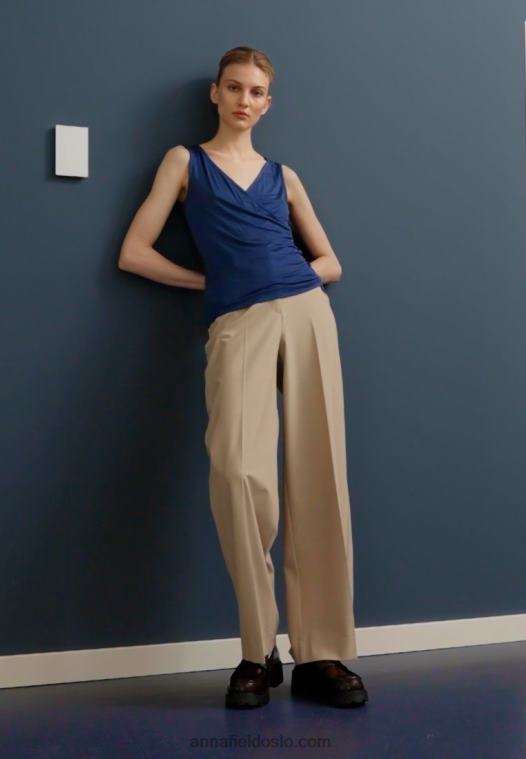 Anna Field kvinner topp mørkeblå P266L441