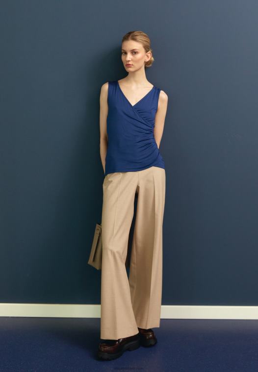 Anna Field kvinner topp mørkeblå P266L441