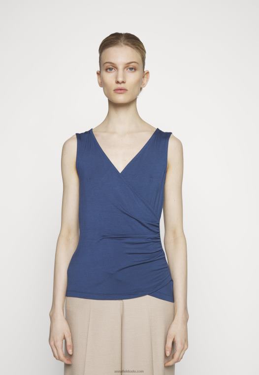 Anna Field kvinner topp mørkeblå P266L441