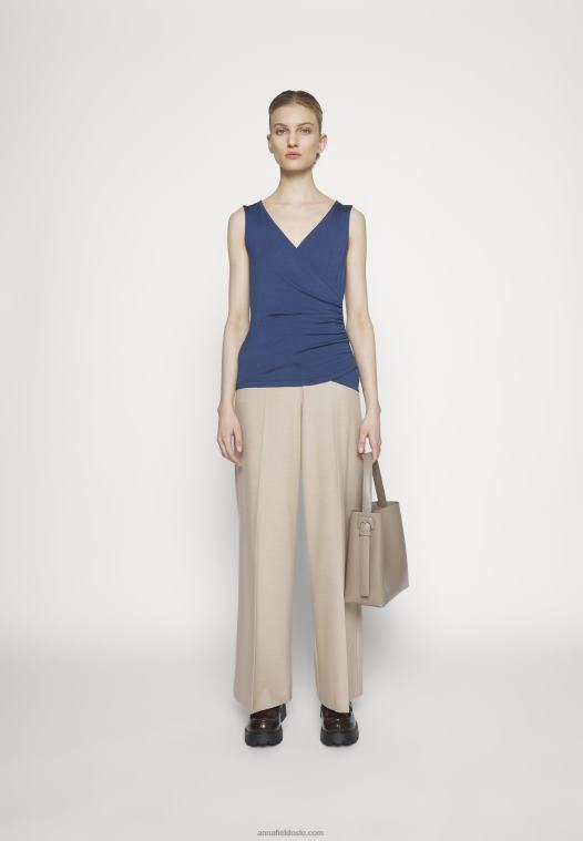 Anna Field kvinner topp mørkeblå P266L441