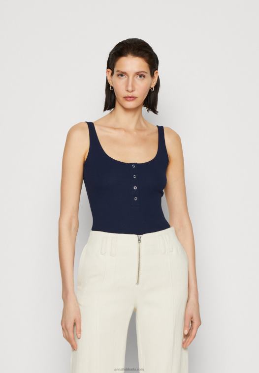 Anna Field kvinner topp mørkeblå P266L451