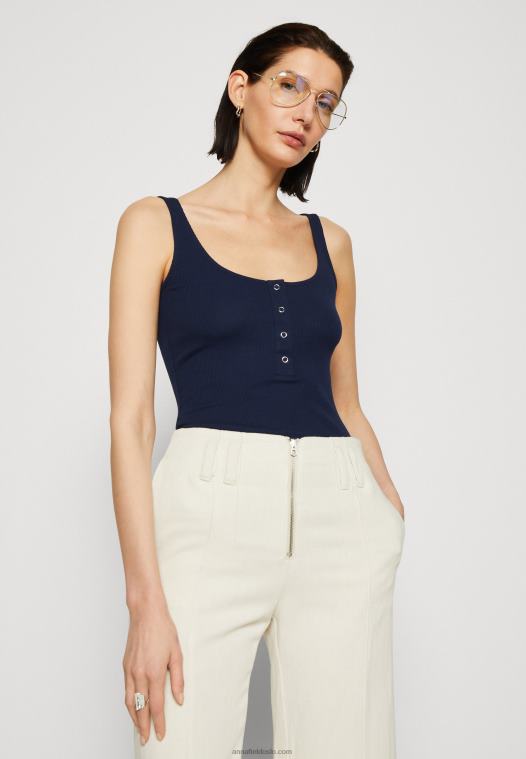 Anna Field kvinner topp mørkeblå P266L451