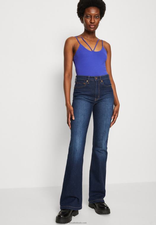 Anna Field kvinner topp mørkeblå P266L501