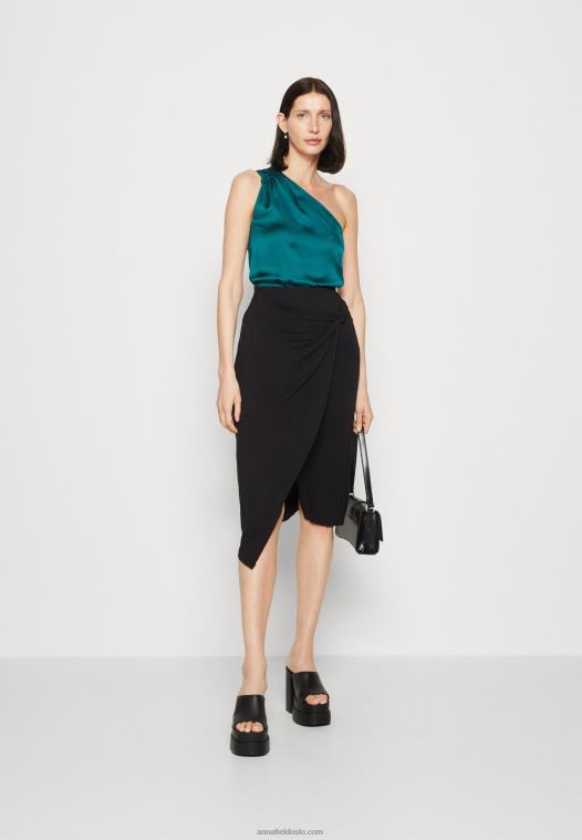 Anna Field kvinner topp mørkegrønn P266L462