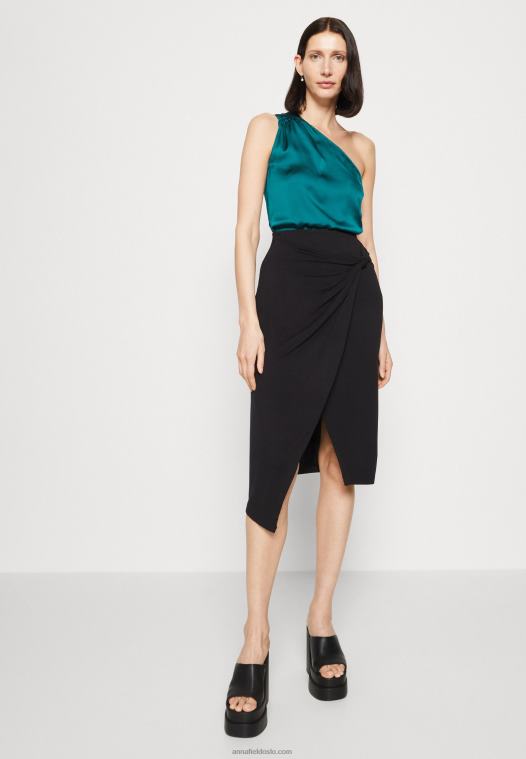 Anna Field kvinner topp mørkegrønn P266L462