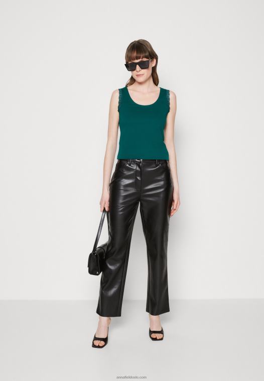 Anna Field kvinner topp mørkegrønn P266L499