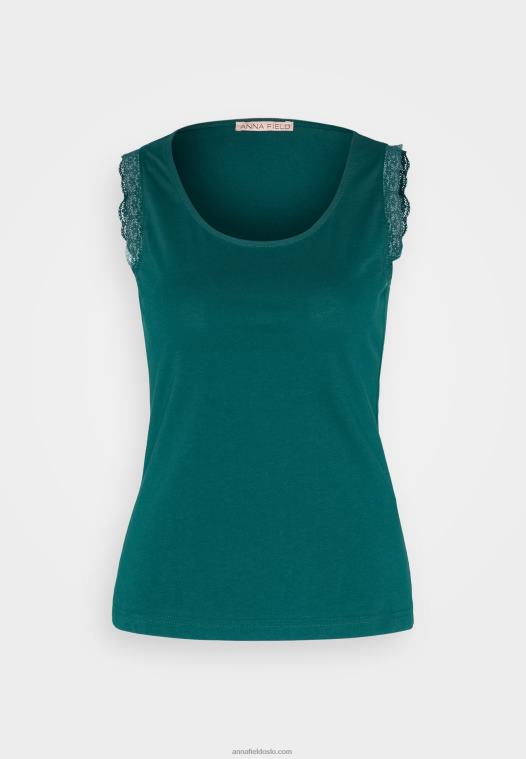 Anna Field kvinner topp mørkegrønn P266L499