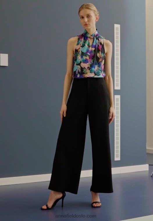 Anna Field kvinner topp nblå/lilla P266L505