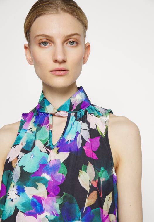 Anna Field kvinner topp nblå/lilla P266L505