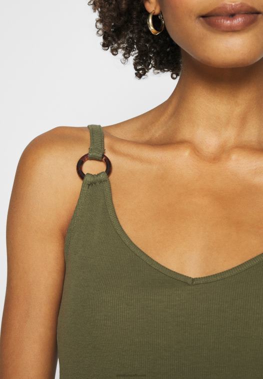 Anna Field kvinner topp oliven natt P266L381
