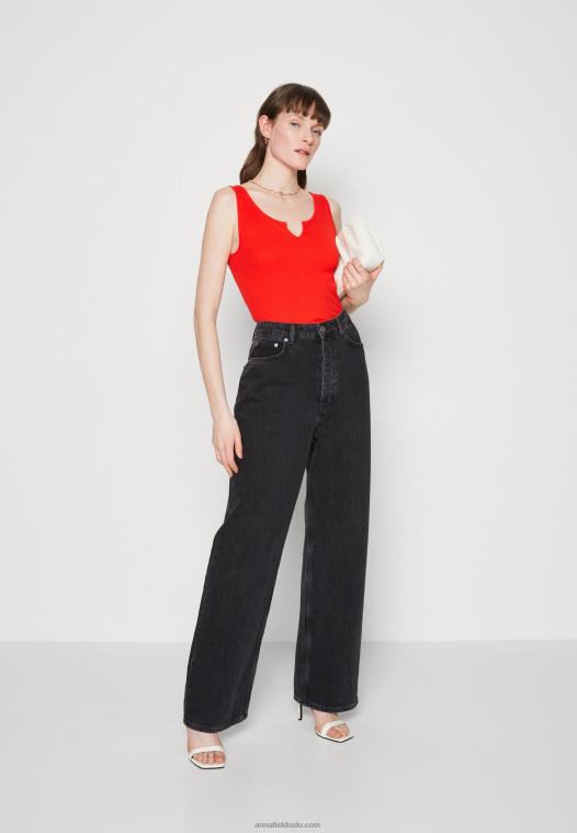 Anna Field kvinner topp rød P266L482