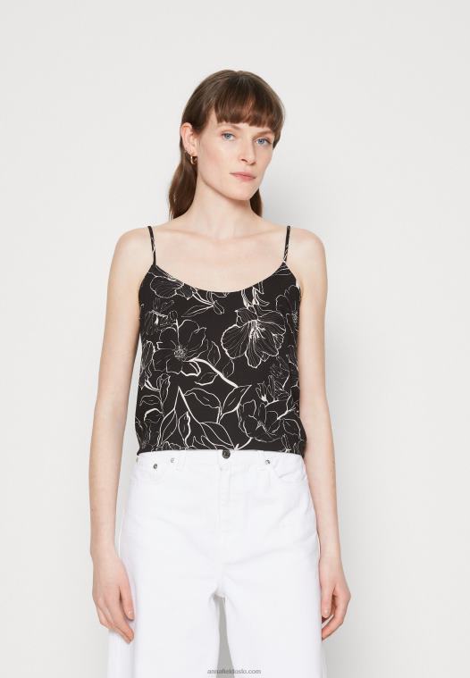 Anna Field kvinner topp sort/hvit P266L477