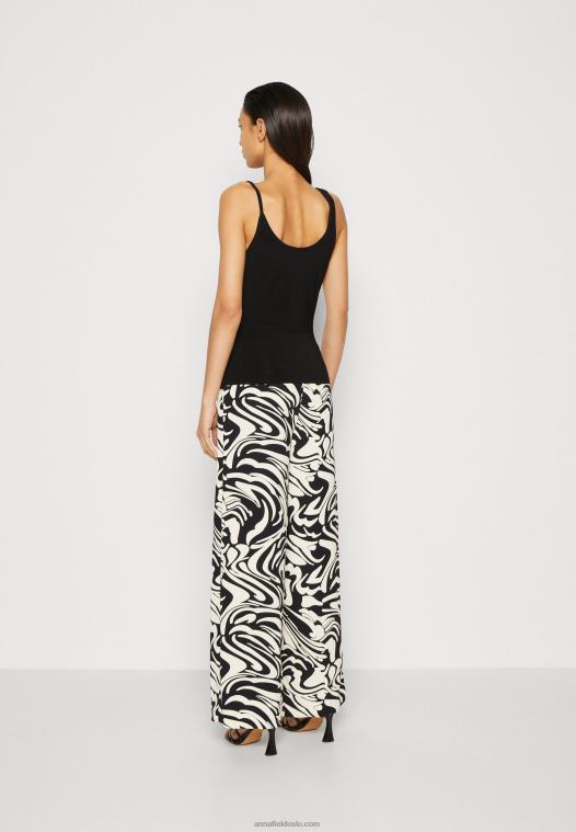 Anna Field kvinner topp svart P266L386