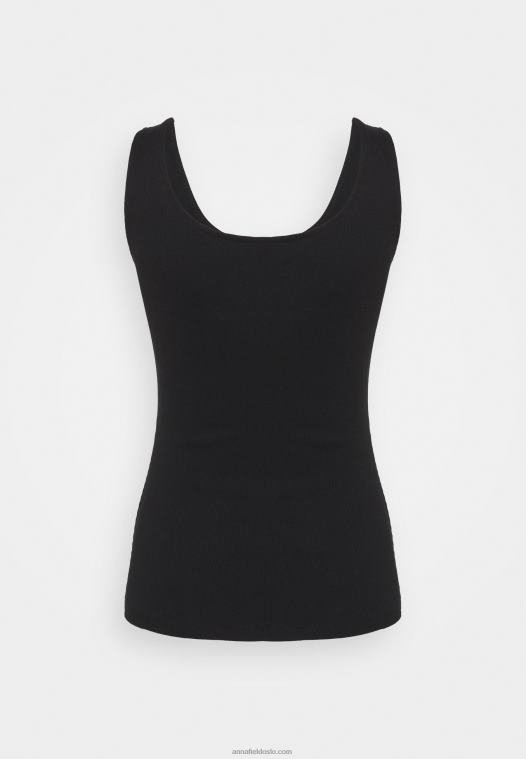 Anna Field kvinner topp svart P266L391