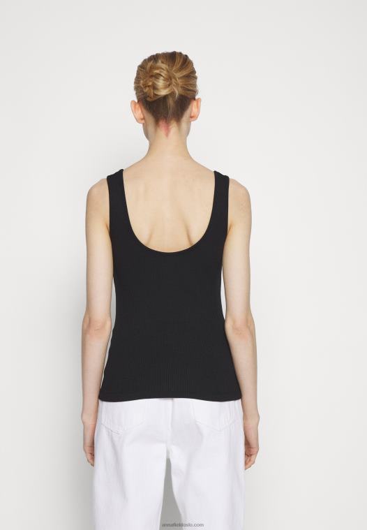 Anna Field kvinner topp svart P266L400