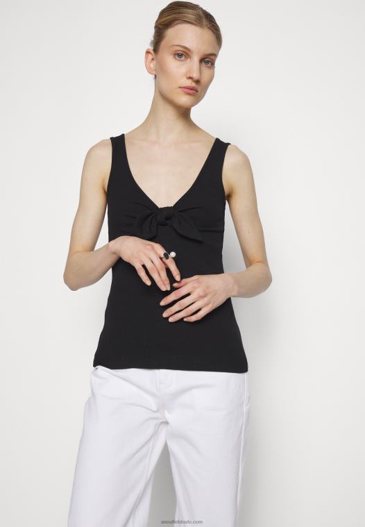 Anna Field kvinner topp svart P266L400