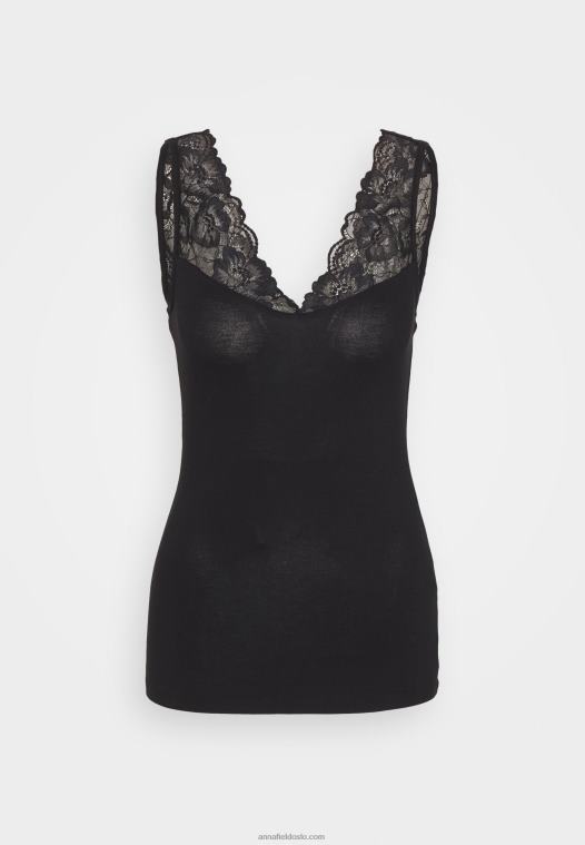 Anna Field kvinner topp svart P266L402