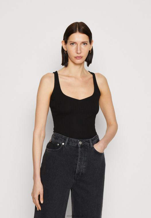 Anna Field kvinner topp svart P266L406