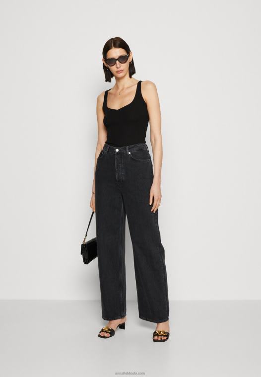 Anna Field kvinner topp svart P266L406