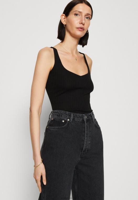 Anna Field kvinner topp svart P266L406