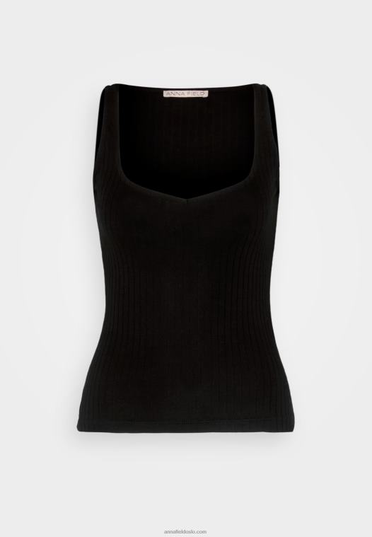 Anna Field kvinner topp svart P266L406