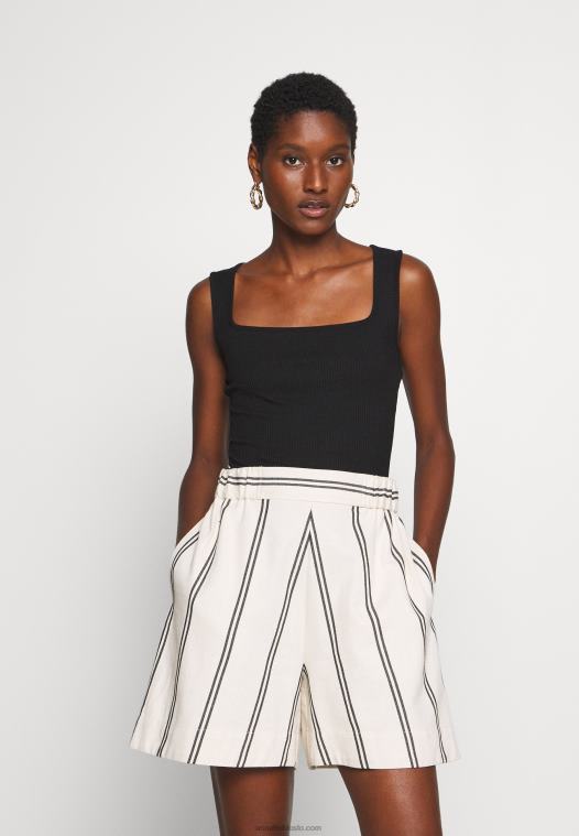 Anna Field kvinner topp svart P266L411