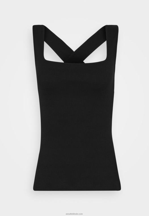 Anna Field kvinner topp svart P266L411