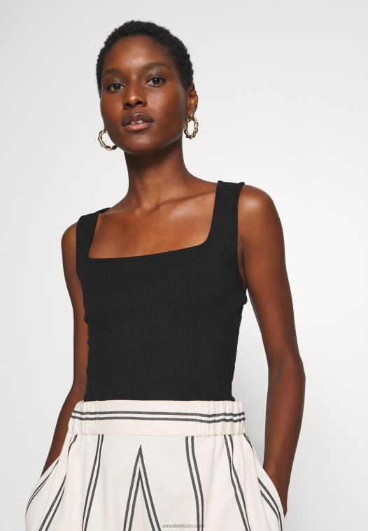 Anna Field kvinner topp svart P266L411