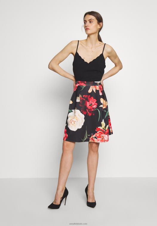 Anna Field kvinner topp svart P266L415