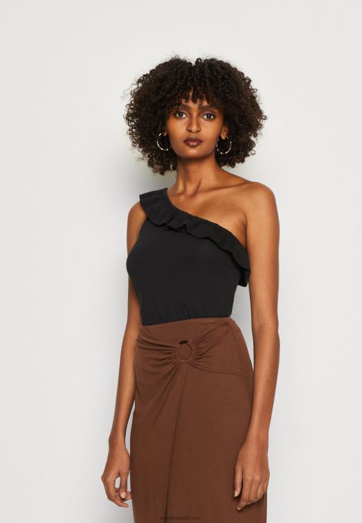 Anna Field kvinner topp svart P266L430