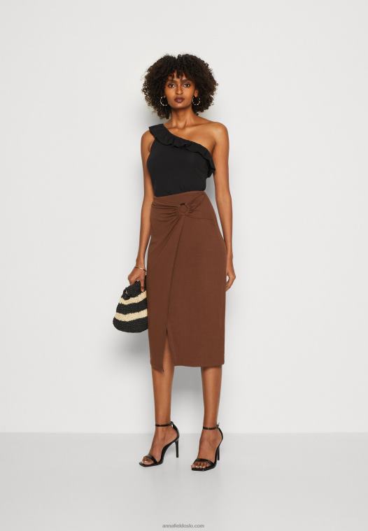 Anna Field kvinner topp svart P266L430