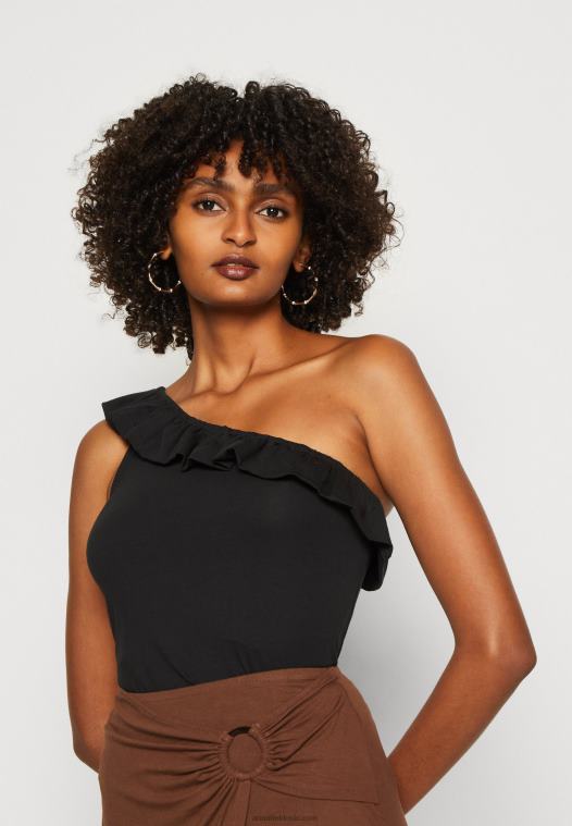 Anna Field kvinner topp svart P266L430