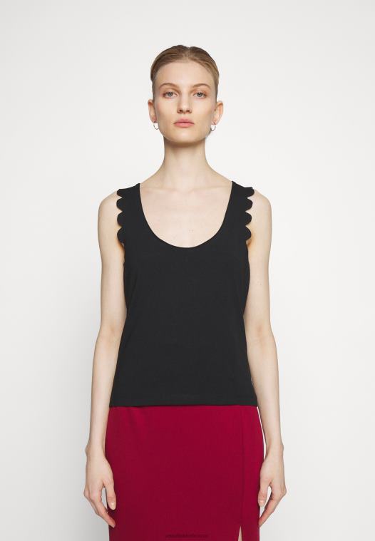 Anna Field kvinner topp svart P266L439