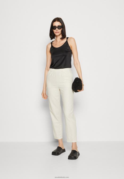 Anna Field kvinner topp svart P266L453